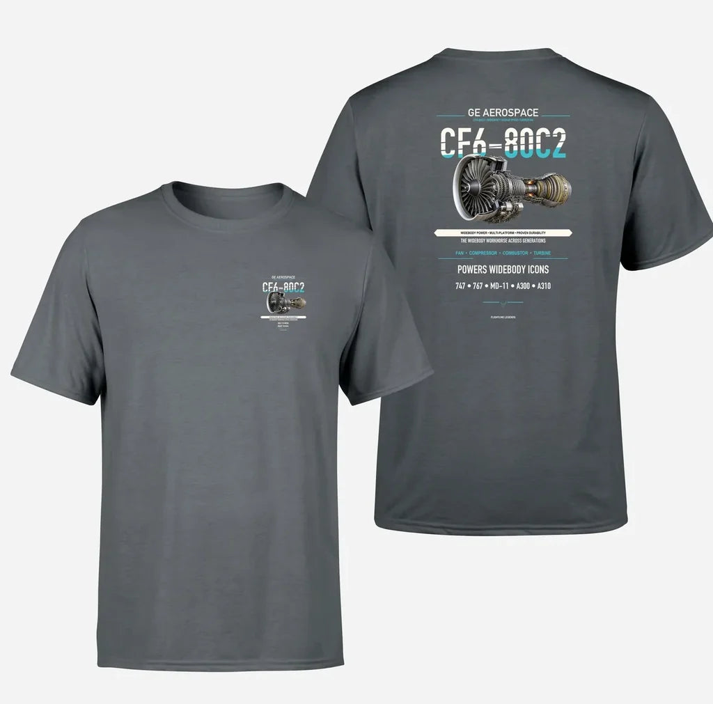 CF6-80C2 design on gray t shirt