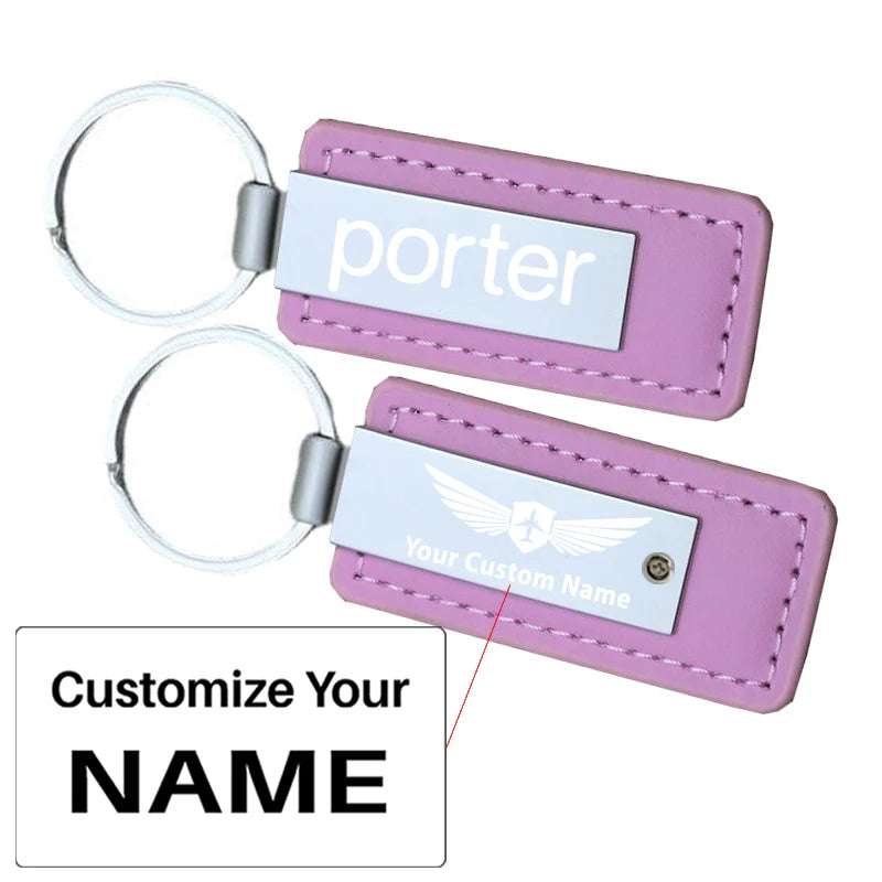 Customisable Porter Airlines Faux Leather Key Chain - view 7