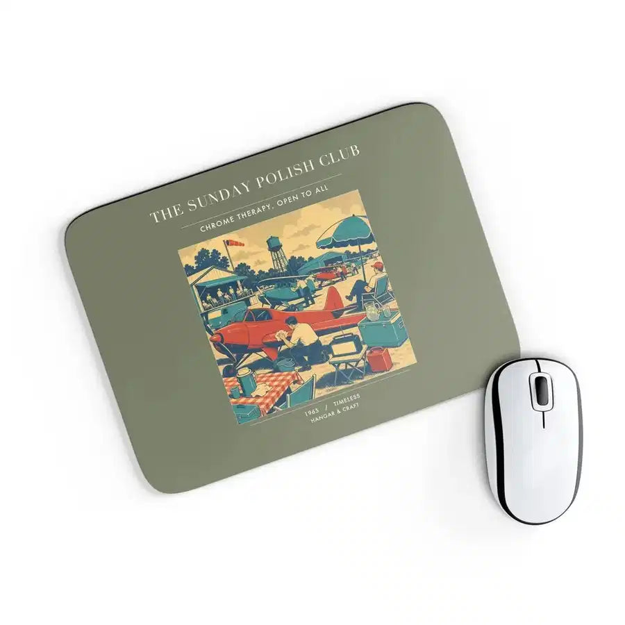 VINTAGE G4436 - The Sunday Polish Club - Designed Mouse Pads design on greenarmy rectangle