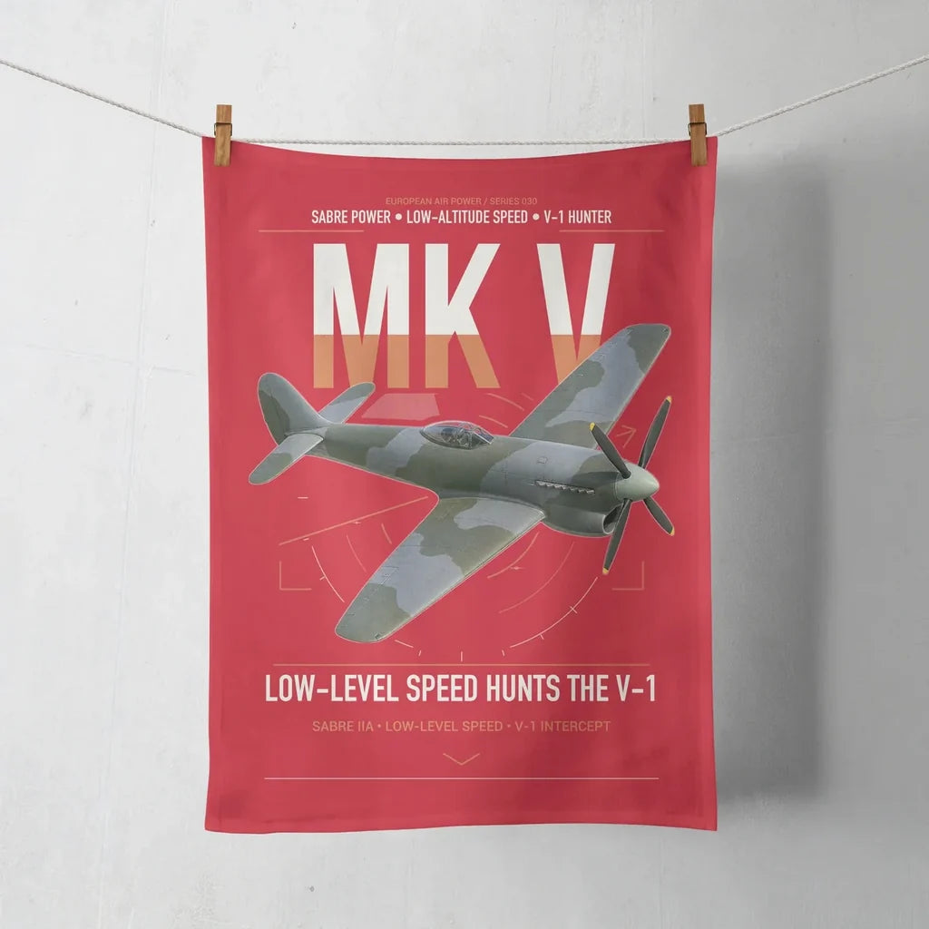 Hawker Tempest Mk V design on red towel