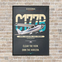 Thumbnail for Cessna 177B Cardinal vertical canvas print - framed - gray background