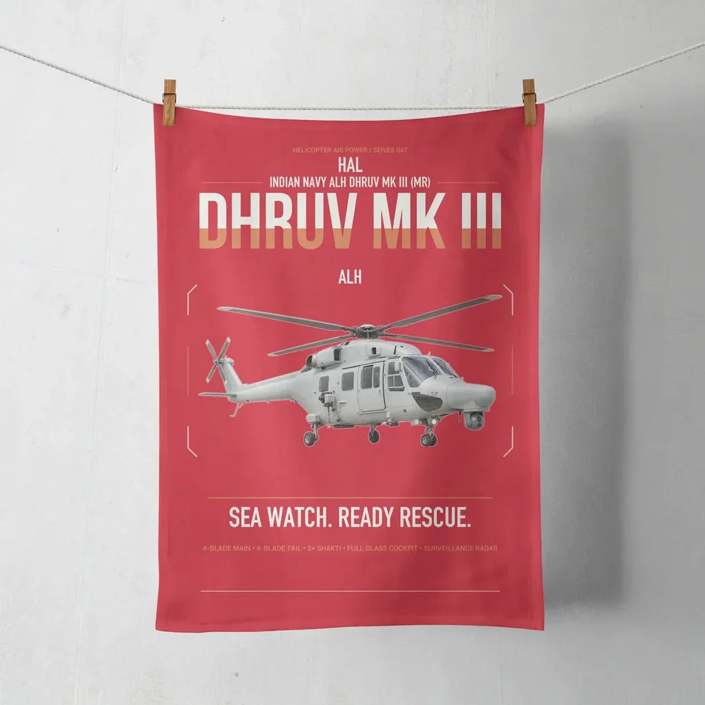 HAL ALH Dhruv Mk III design on red towel