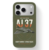 Thumbnail for Saab AJ 37 Viggen design on green army magsafe iphone case, for iPhone 17 Pro