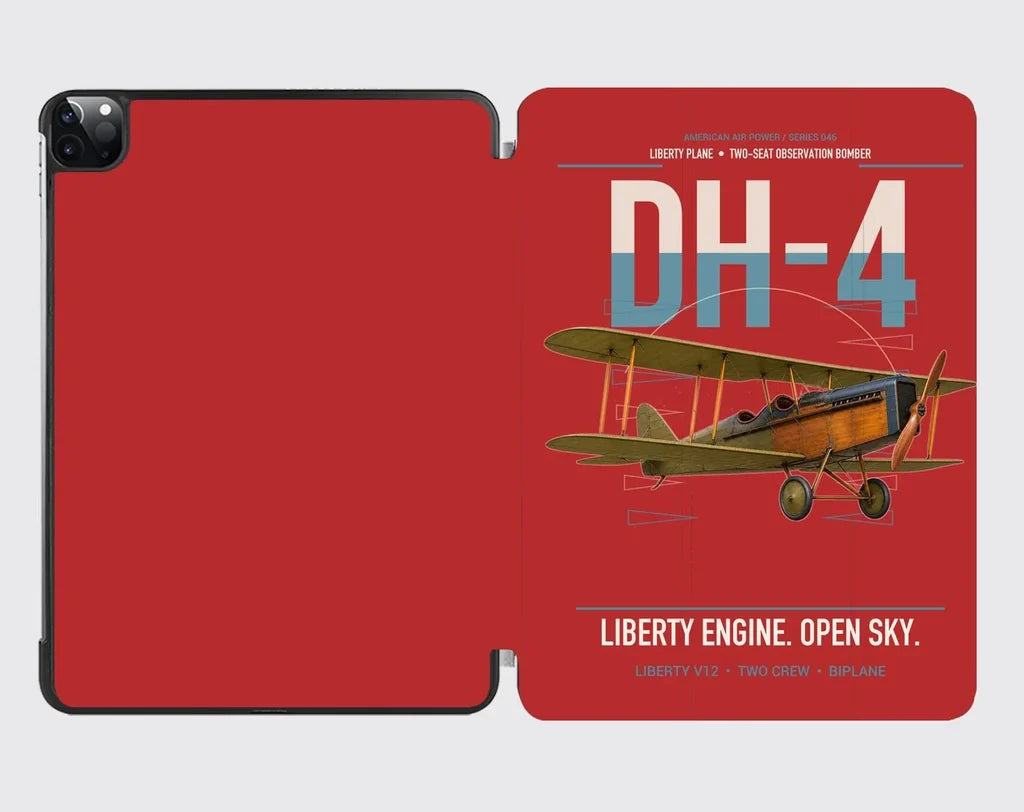 Airco DH-4 Liberty Plane design on red ipad tablet case