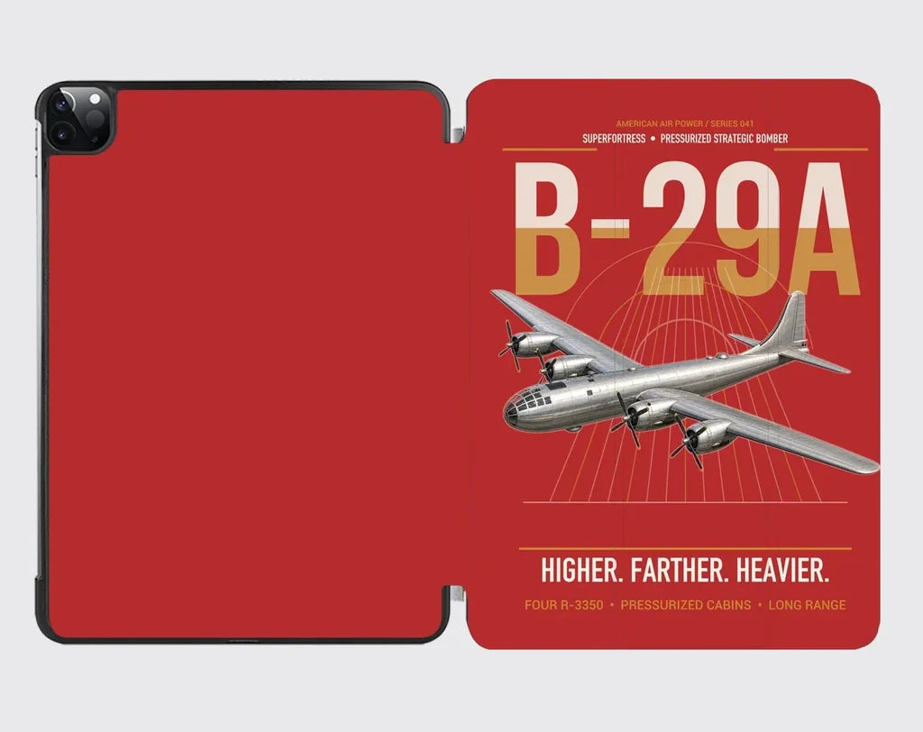 B-29A Superfortress design on red ipad tablet case