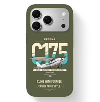 Thumbnail for Cessna 175 Skylark design on green army magsafe iphone case, for iPhone 17 Pro