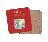 Thumbnail for Oulu Airport (OUL) design on red 1 piece coaster