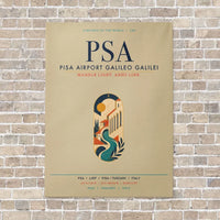 Thumbnail for Pisa Airport Galileo Galilei PSA vertical canvas print - no frame - beige background