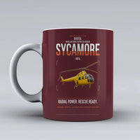 Thumbnail for Bristol Sycamore HR14 design on dark red ceramic mug, double-side print