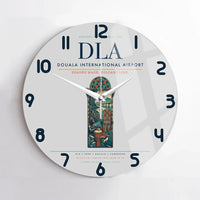 Thumbnail for Douala International Airport (DLA) design on light gray no frame wall clock