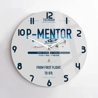 Thumbnail for Tecnam P-Mentor design on light gray no frame wall clock