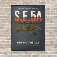 Thumbnail for Royal Aircraft Factory S.E.5a vertical canvas print - framed - gray background
