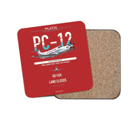 Thumbnail for Pilatus PC-12 PRO design on red 1 piece coaster