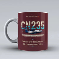 Thumbnail for CN235-300M Mug design on dark red airbus