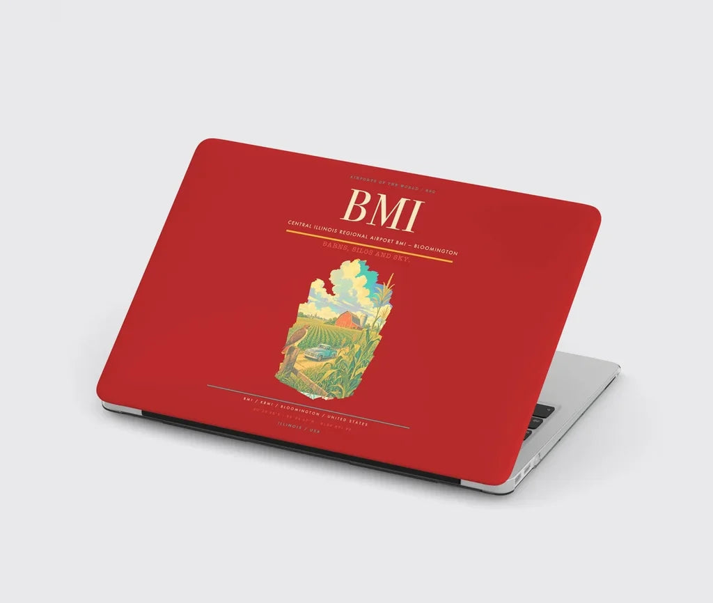 Central Illinois Regional Airport (BMI) design on red MacBook case