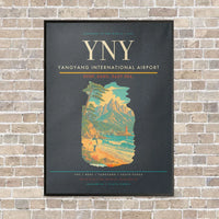 Thumbnail for Yangyang International Airport YNY vertical canvas print - framed - gray background