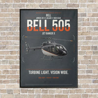 Thumbnail for Bell 505 Jet Ranger X vertical canvas print - framed - gray background