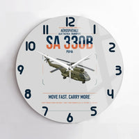 Thumbnail for Aérospatiale SA 330B Puma design on light gray no frame wall clock
