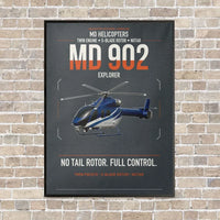 Thumbnail for MD Helicopters MD 902 Explorer vertical canvas print - framed - gray background