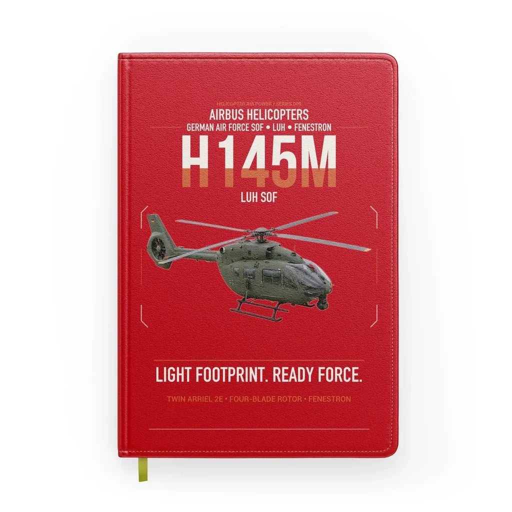 Airbus Helicopters H145M LUH SOF design on red notebook