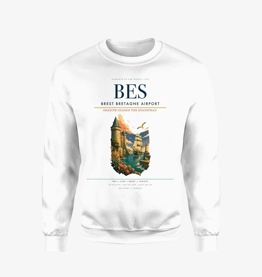 Brest Bretagne Airport BES Sweatshirt - White