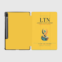 Thumbnail for London Luton Airport (LTN) design on yellow samsung tablet tablet case