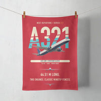 Thumbnail for Airbus A321 design on red towel