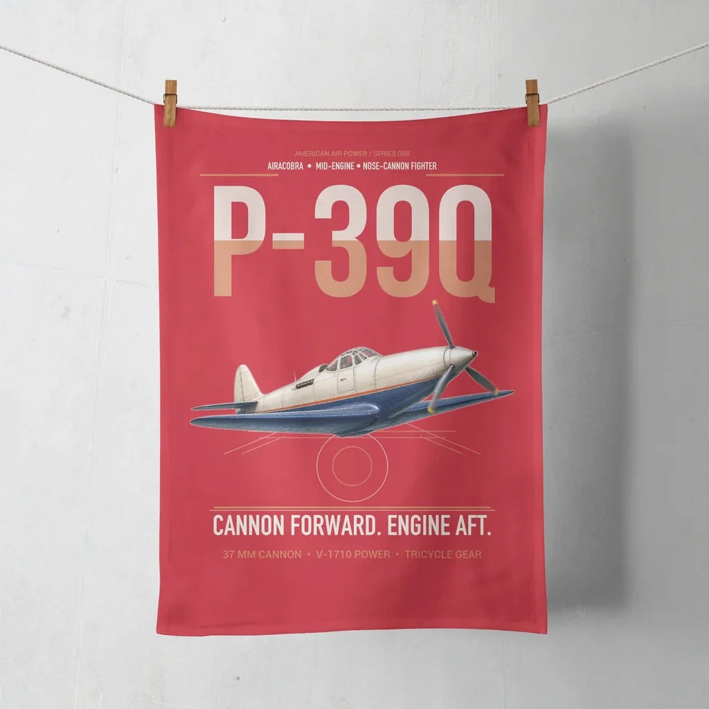 P-39Q Airacobra design on red towel