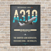 Thumbnail for Airbus A310-300 vertical canvas print - framed - gray background