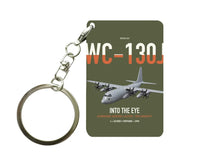 Thumbnail for WC-130J Hurricane Hunter design on green army designed key chain, double-side print