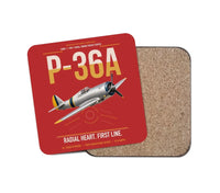 Thumbnail for P-36A Hawk design on red 1 piece coaster