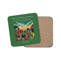 Thumbnail for The Contrail Evening - Designed Coasters design on green 1-piece
