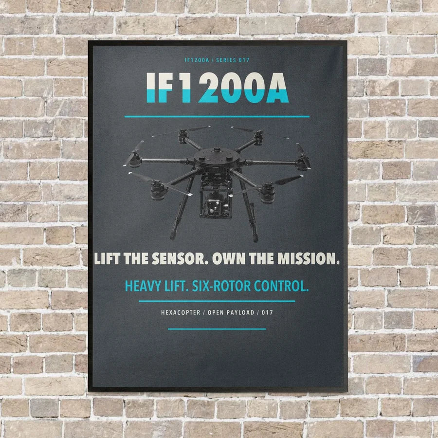 Inspired Flight IF1200A vertical canvas print - framed - gray background
