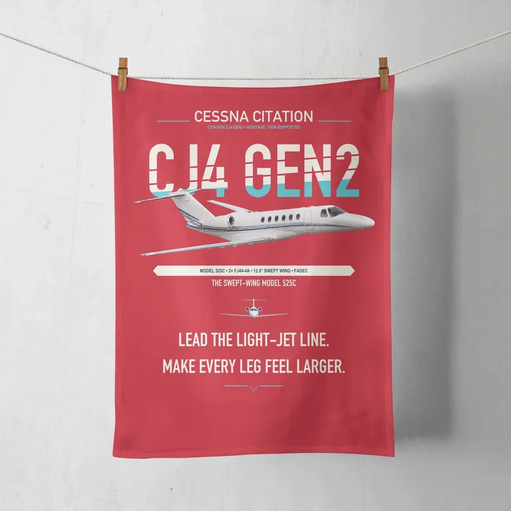 Cessna Citation CJ4 Gen2 design on red towel