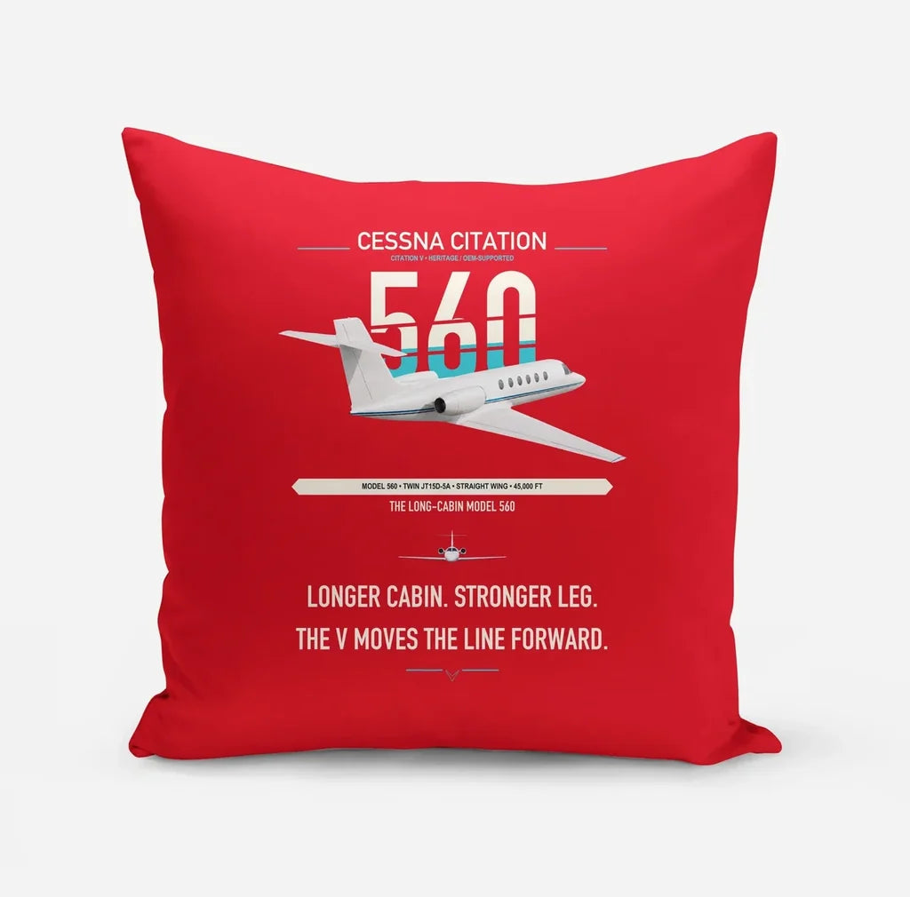 Cessna Citation 560 - Citation V design on red pillow