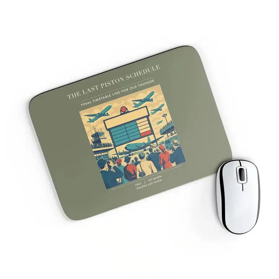 VINTAGE G4469 - The Last Piston Schedule - Designed Mouse Pads design on greenarmy rectangle