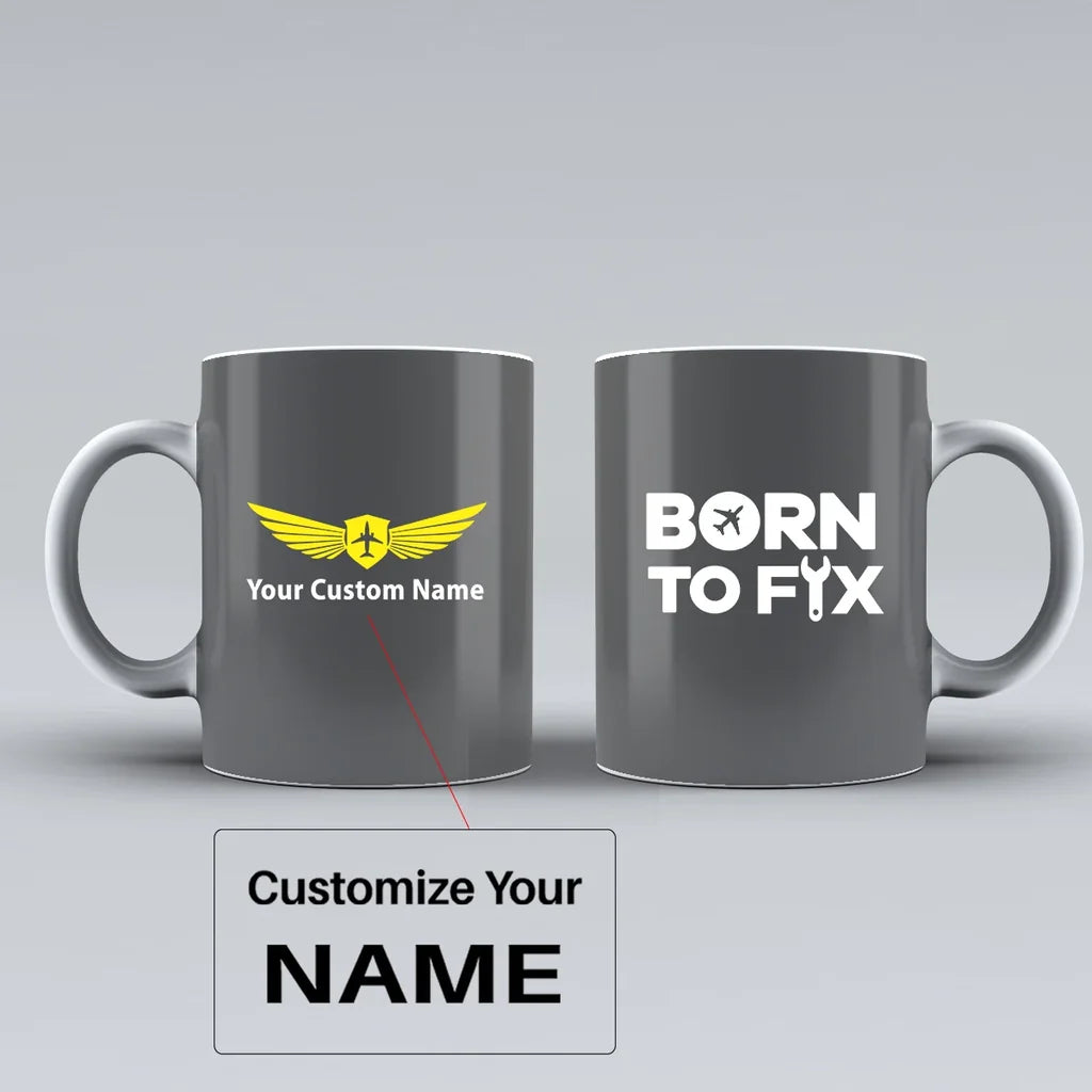 Customisable Born To Fix Airplanes Mug - view 7