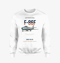 Thumbnail for F-86F Sabre Sweep The Sky design on white sweatshirt