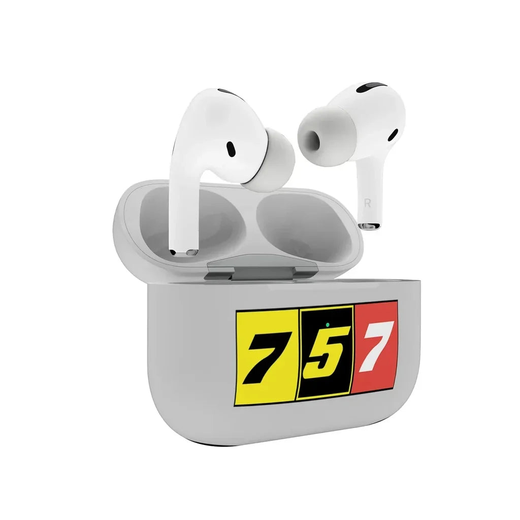 Flat Colourful 757 AirPods Pro plastic case - Light Gray