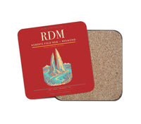 Thumbnail for Roberts Field (RDM) design on red 1 piece coaster