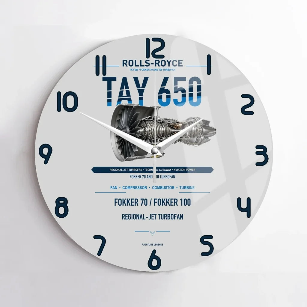 TAY 650 design on light gray no frame wall clock