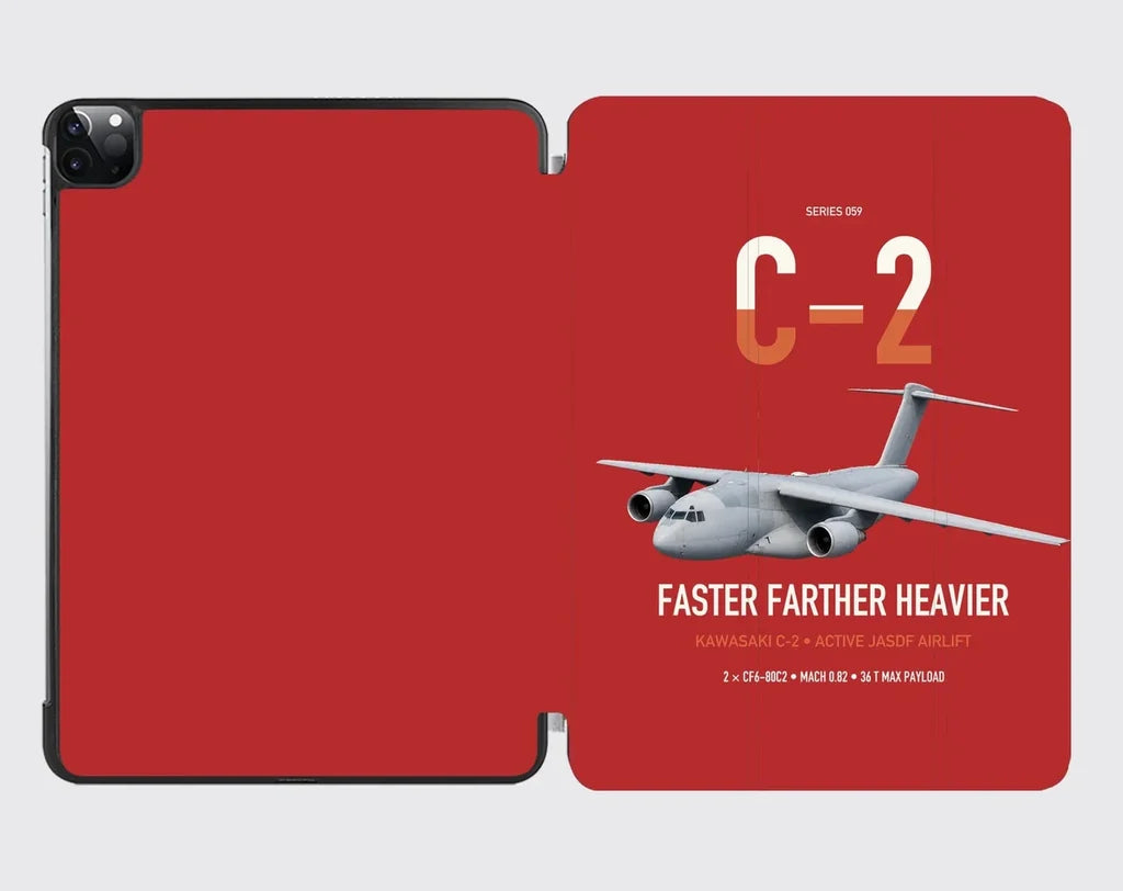 Kawasaki C-2 design on red ipad tablet case