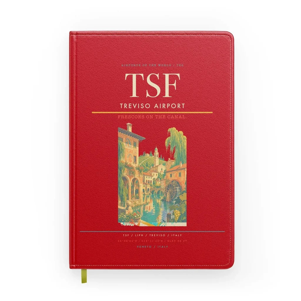 Treviso Airport (TSF) design on red notebook
