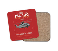 Thumbnail for Sikorsky CH-148 Cyclone design on red 1 piece coaster