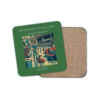 Thumbnail for The Midnight Cleaning Crew - Designed Coasters design on green 1-piece