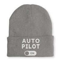 Thumbnail for Auto Pilot ON Embroidered Beanie - view 7