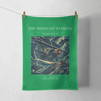 Thumbnail for VINTAGE G4033 - The Midnight Express - Designed Towels design on green
