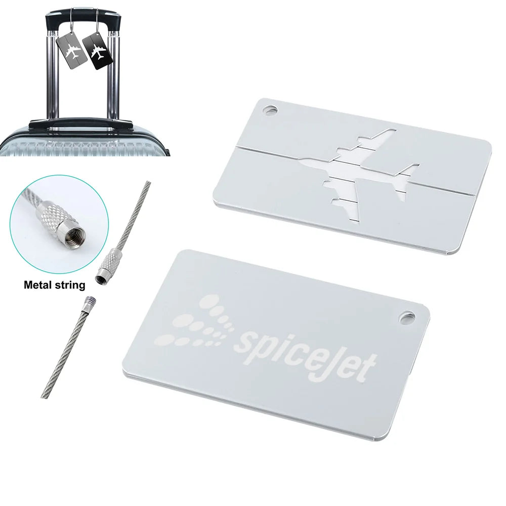 SpiceJet Aluminum Luggage tag in silver
