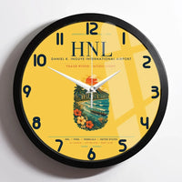 Thumbnail for Honolulu Daniel K. Inouye International Airport (HNL) design on yellow framed wall clock