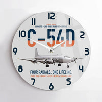 Thumbnail for C-54D Skymaster design on light gray no frame wall clock